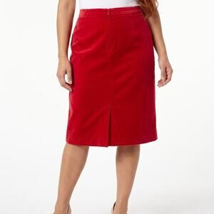 Vintage Arthur Chapnik Made in USA Red Pencil Knee Length Skirt Women Size 8